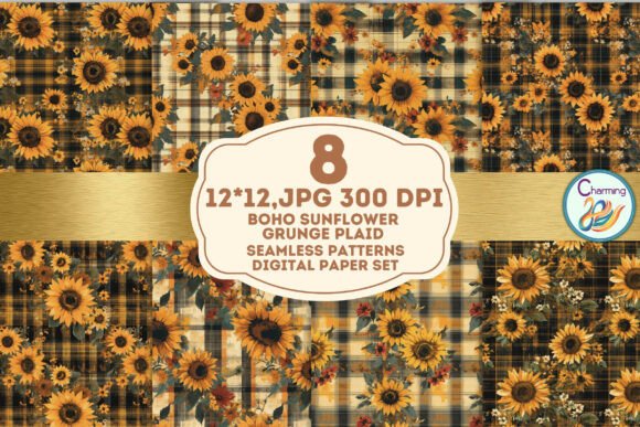 Boho Sunflower Plaid: A Designer's Seamless Pattern Guide