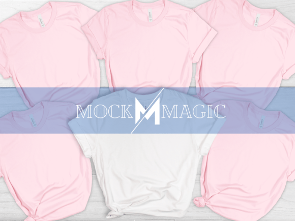 Elevate Group Designs with Pink & White Bella Canvas Mockups