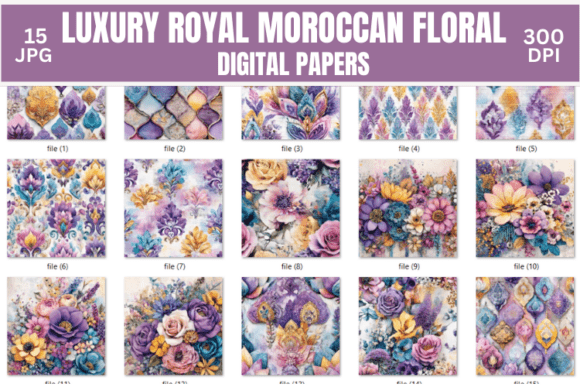 Elevate Your Designs with Luxury Moroccan Floral Digital Paper
