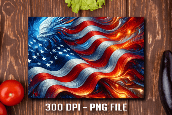 Flame Swirl Patriotic Cutting Board Design
