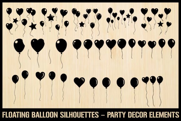 Floating Balloon Silhouette Bundle: Elevate Your Design Projects