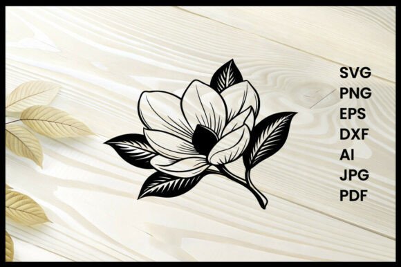 Magnolia Flower Silhouette Illustration: A Design Asset