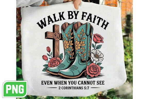 Walk by Faith Cross PNG: Elevate Your Visual Design