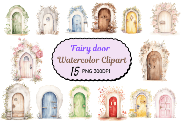 Watercolor Fairy Door Clipart: Design Applications & Use Cases